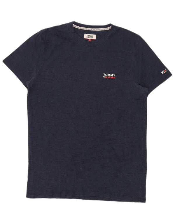 TOMMY HILFIGER Camiseta masculina Top Médio Azul Marinho Lyocell