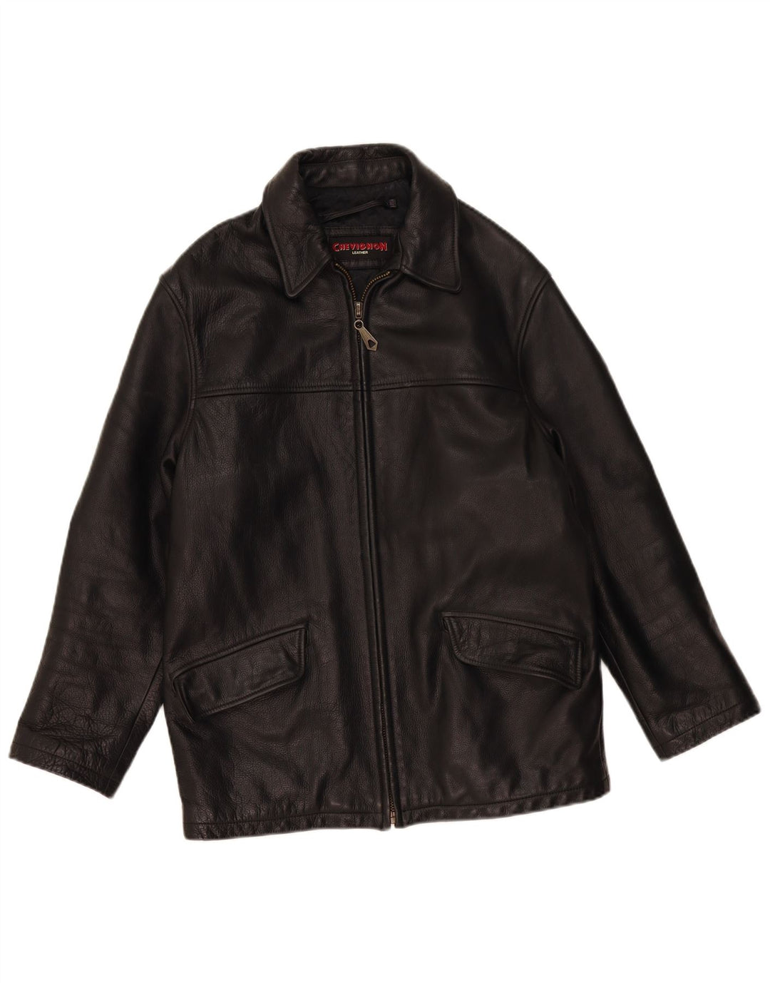 Jaqueta de couro masculina Chevignon UK 36 pequena couro preto