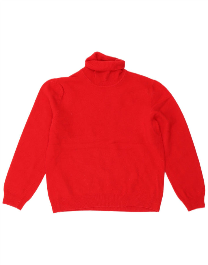 Suéter feminino Benetton com gola redonda e gola redonda, Reino Unido 10 pequeno vermelho