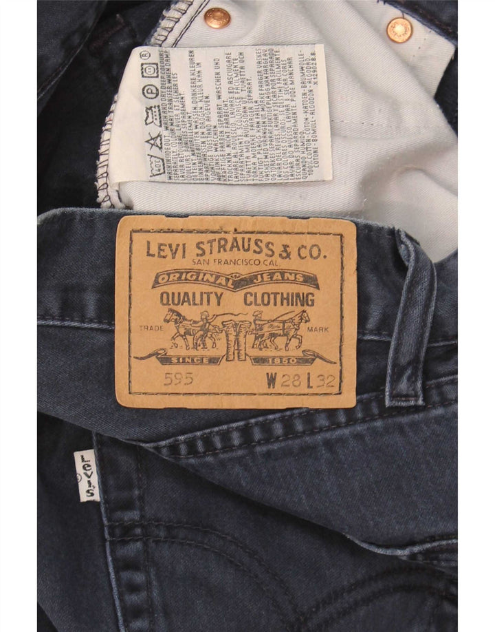 Calça jeans feminina Levi's 595 Straight W28 L27 azul marinho algodão