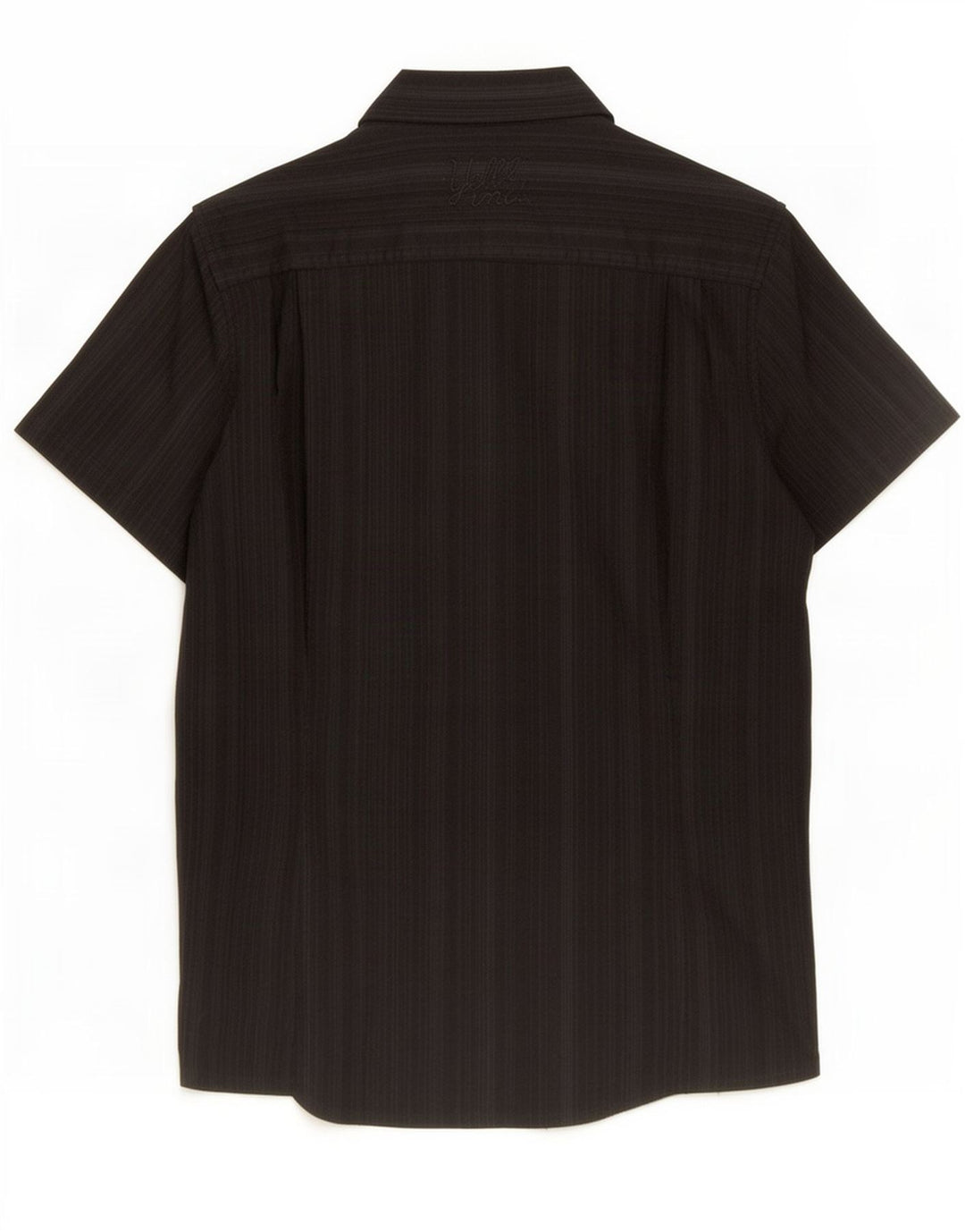 Gritar! Manga curta masculina Camisa algodão listrado preto médio