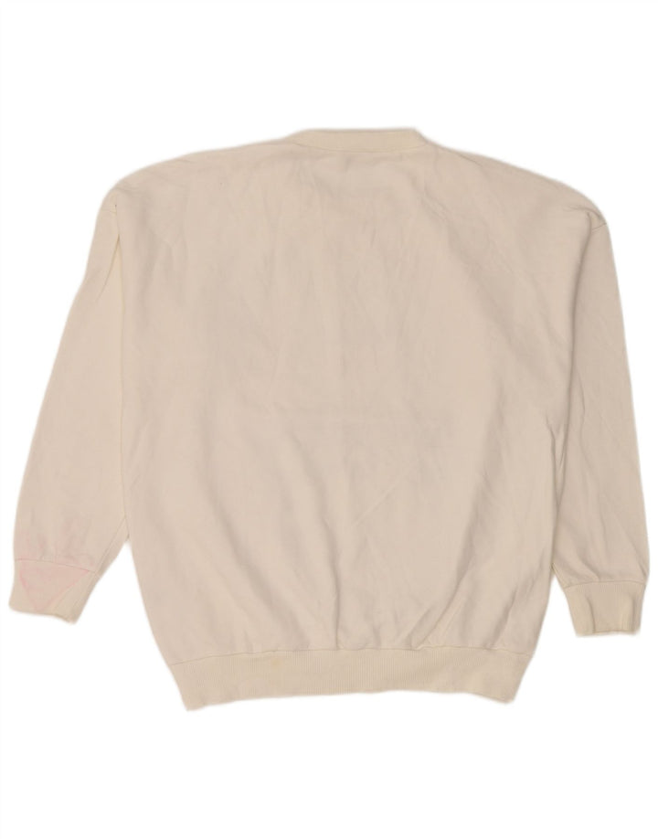Zara moletom feminino gráfico oversized jumper Reino Unido 10 pequeno algodão branco