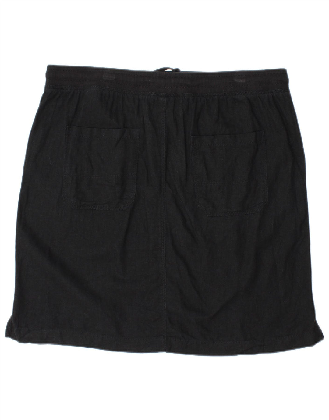 Minissaia feminina MARKS & SPENCER Reino Unido 16 grande W34 linho preto