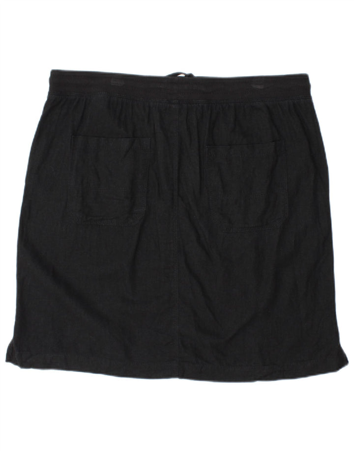 Minissaia feminina MARKS & SPENCER Reino Unido 16 grande W34 linho preto