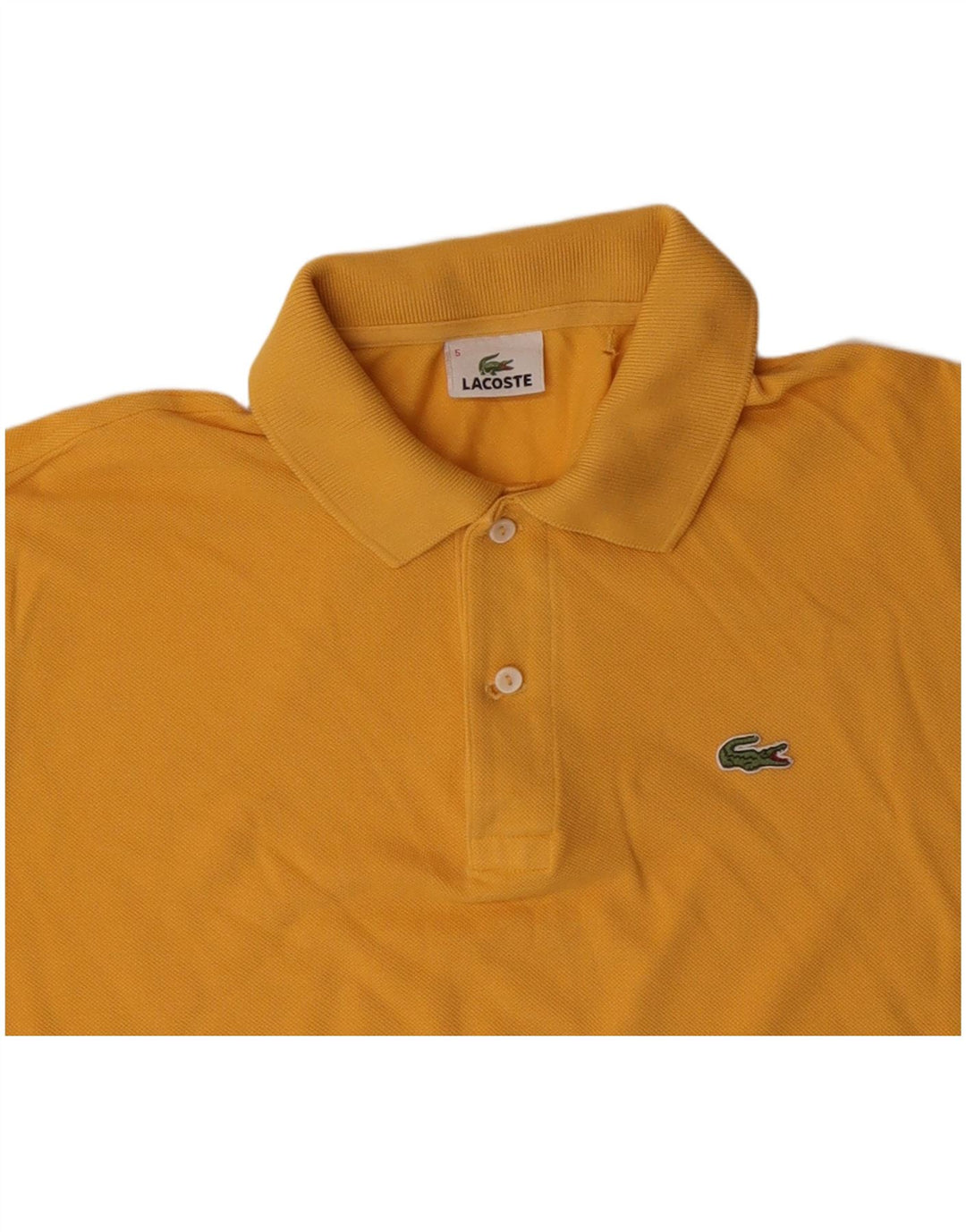 Camisa polo masculina LACOSTE tamanho 5 grande algodão amarelo