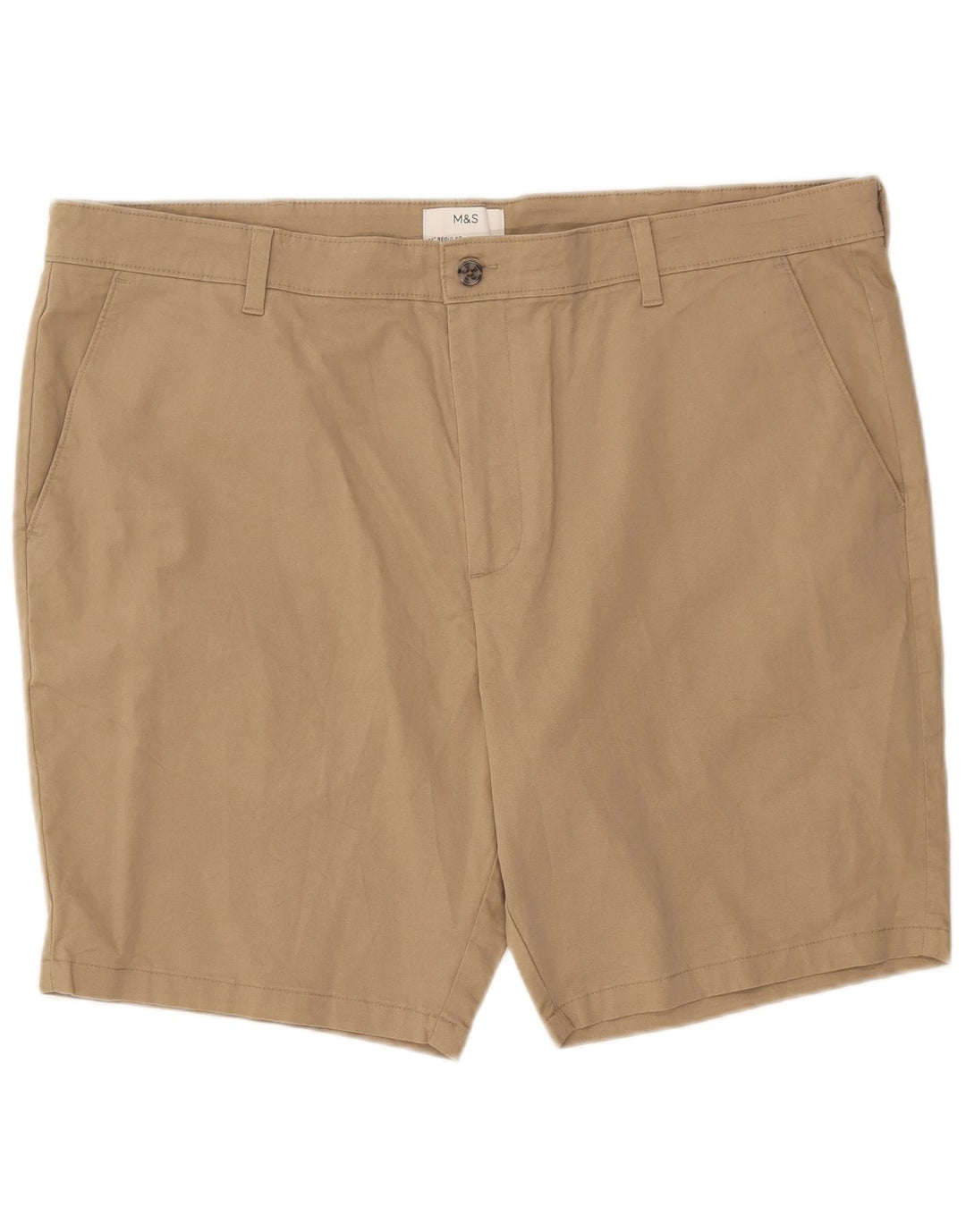 Shorts chino masculino Marks & Spencer W44 2XL algodão bege