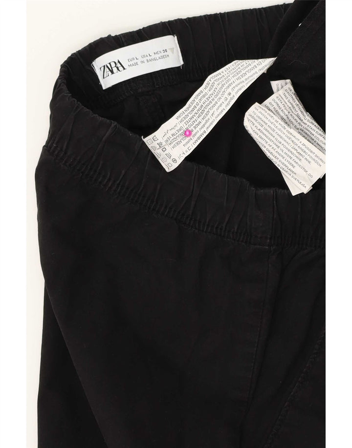Zara Shorts masculino casual grande W34 algodão preto