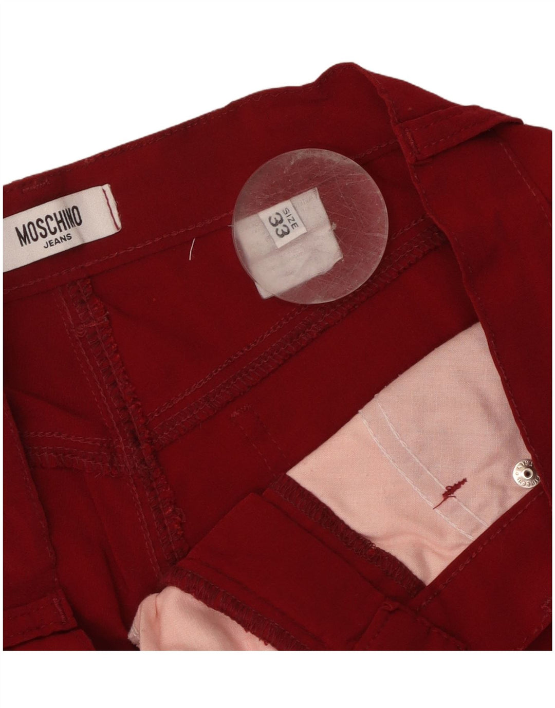 Calça casual reta masculina Moschino W33 L33 vermelha