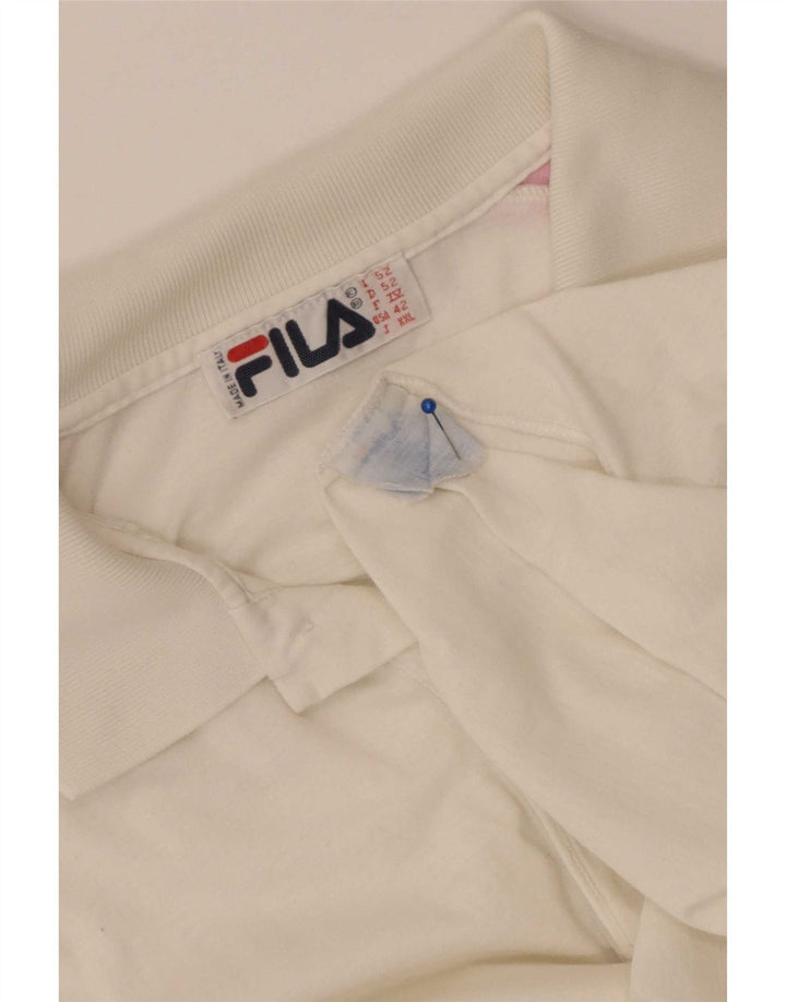 Camisa polo masculina Fila Graphic IT 52 grande algodão branco