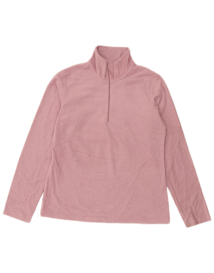 Suéter de lã feminino Mountain Warehouse com zíper e gola UK 14 rosa médio
