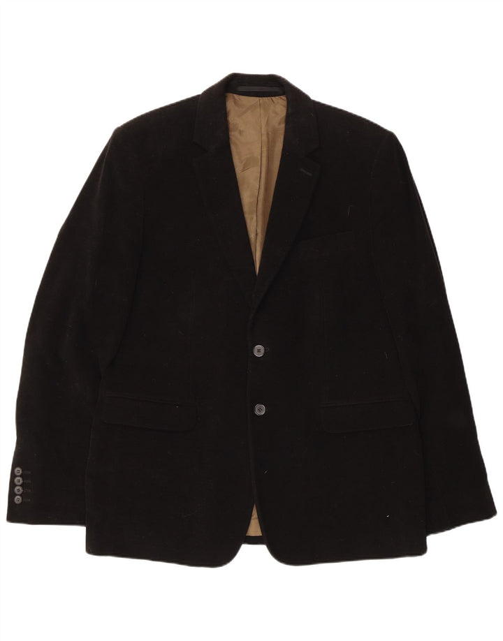 Jaqueta blazer masculina de 2 botões French Connection UK 42 XL algodão preto