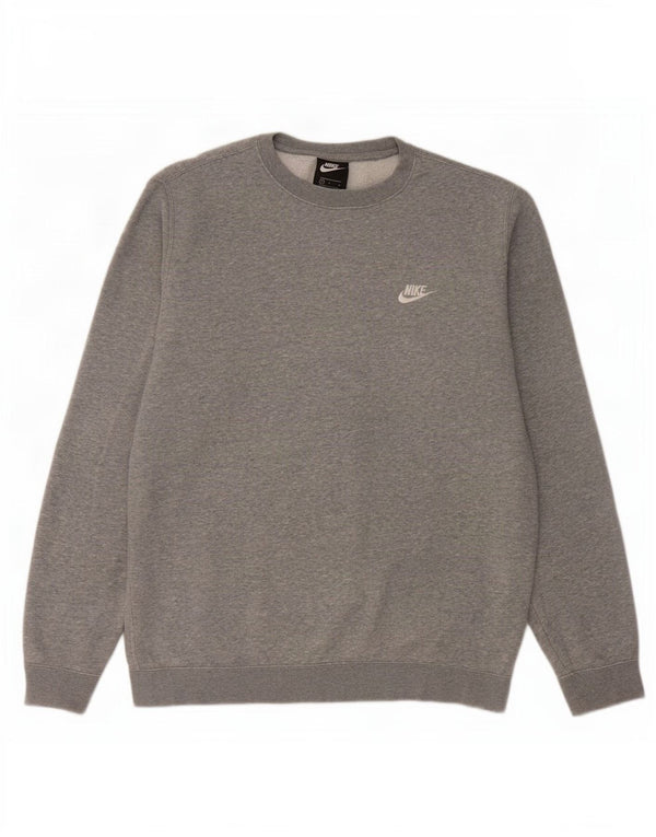 Moletom masculino Nike Jumper grande algodão manchado cinza