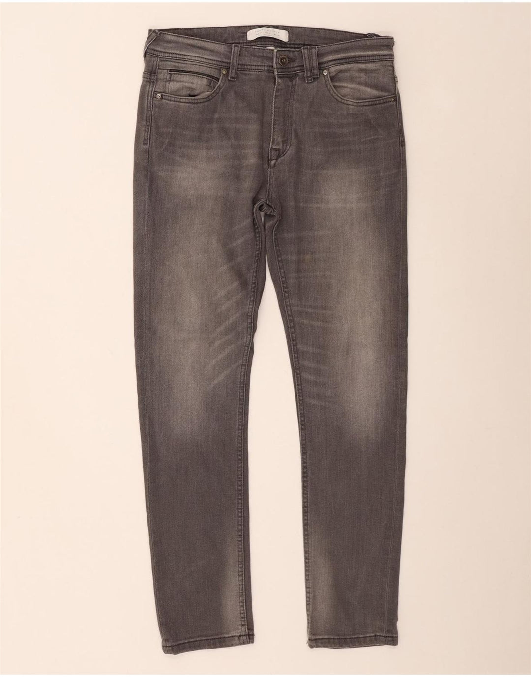 Zara Mens Slim Jeans EU 42 Grande W32 L30 Cinza Algodão