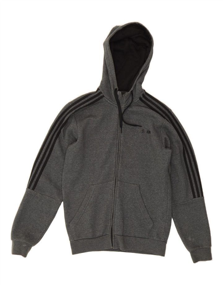 ADIDAS Mens Zip Hoodie Sweater Small Grey Cotton Vintage Adidas and Second-Hand Adidas from Messina Hembry 
