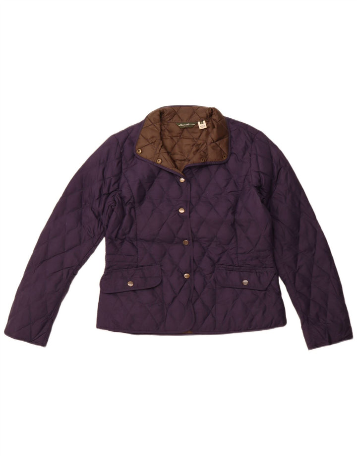 Jaqueta feminina acolchoada acolchoada EDDIE BAUER UK 14 poliéster azul marinho médio