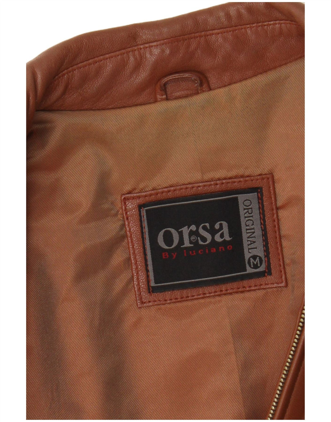 Jaqueta de couro feminina vintage UK 12 marrom médio