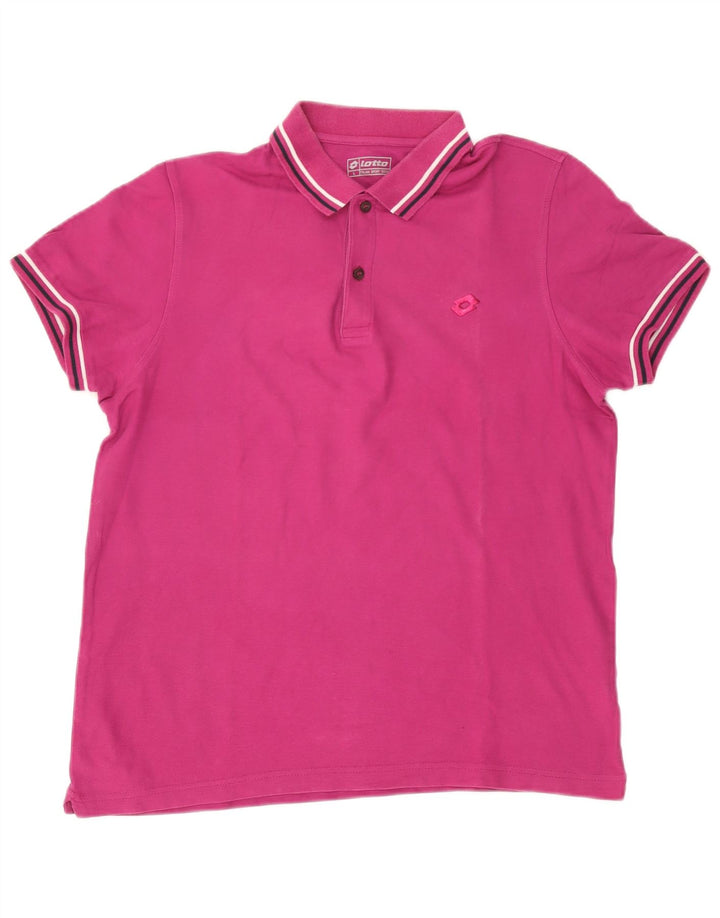 Camisa polo masculina Lotto grande algodão rosa