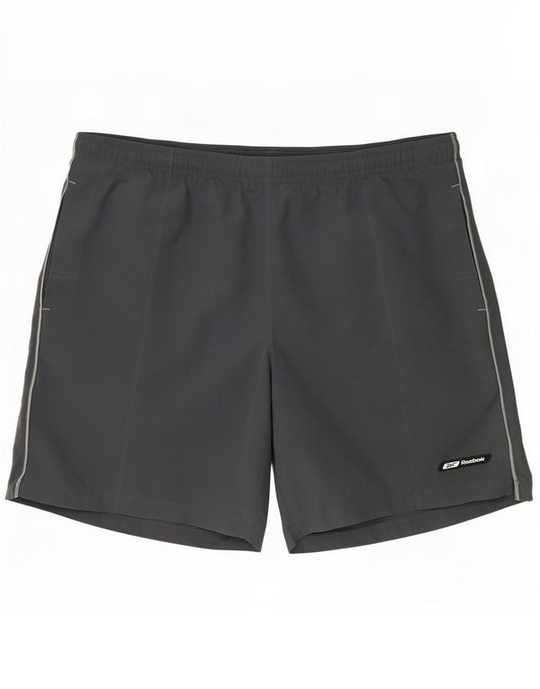 Shorts de natação masculino Reebok grande poliéster cinza