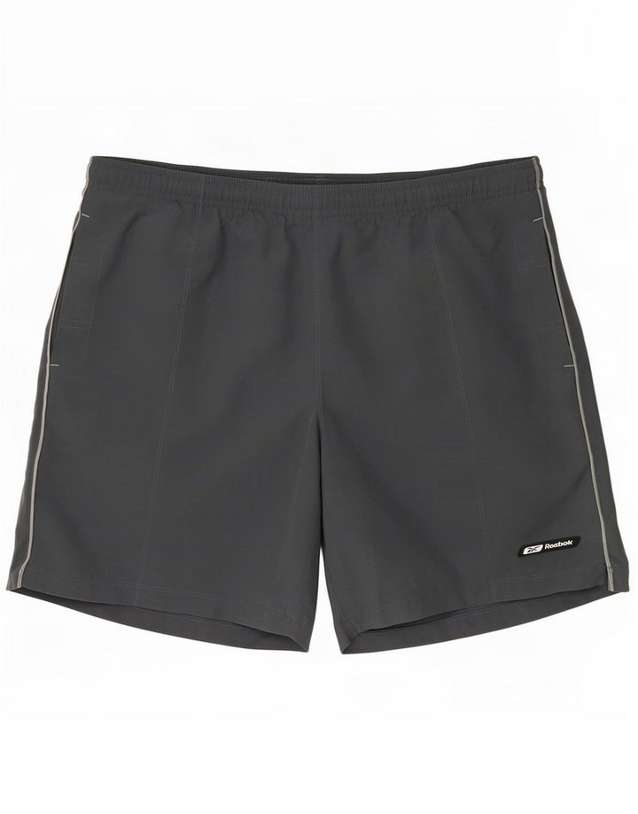Shorts de natação masculino Reebok grande poliéster cinza