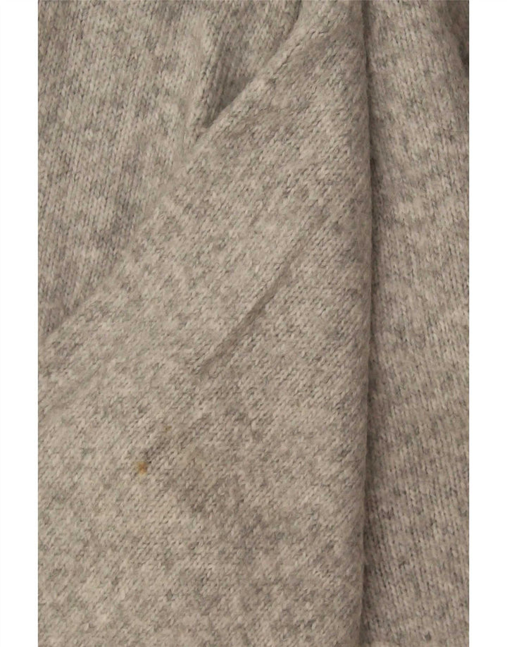 Suéter masculino Zara com decote em V pequeno acrílico cinza
