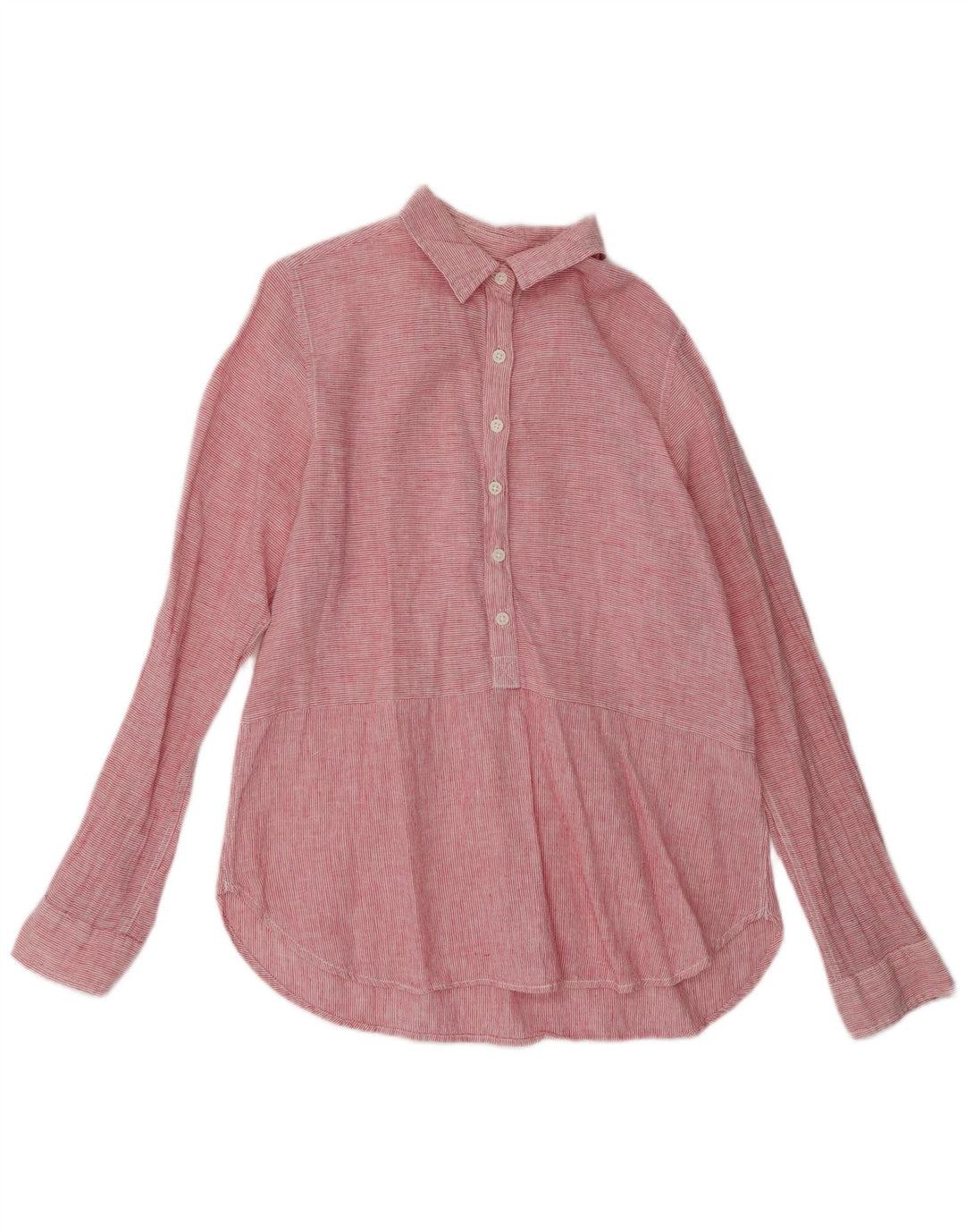 Blusa feminina pulôver DACK'S Reino Unido 16 grande linho rosa risca de giz