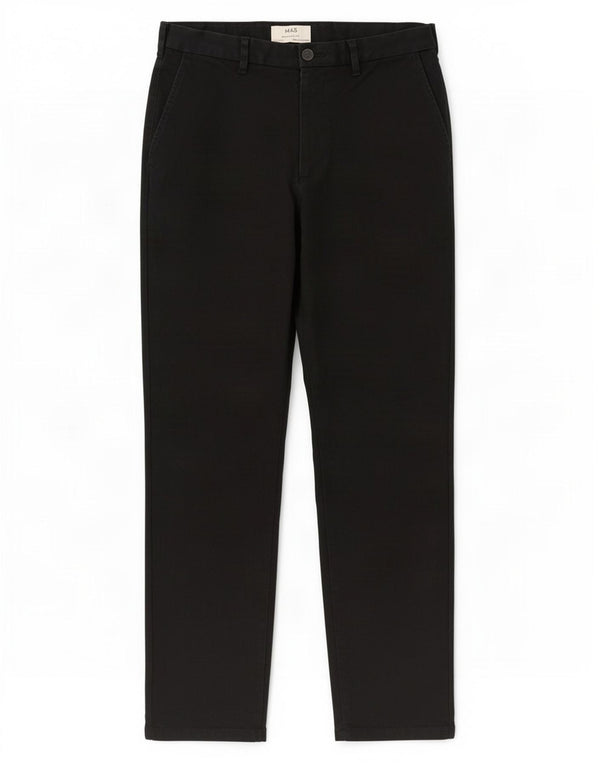 Calça Chino Masculina Marks & Spencer Regular Fit W32 L31 Algodão Preto