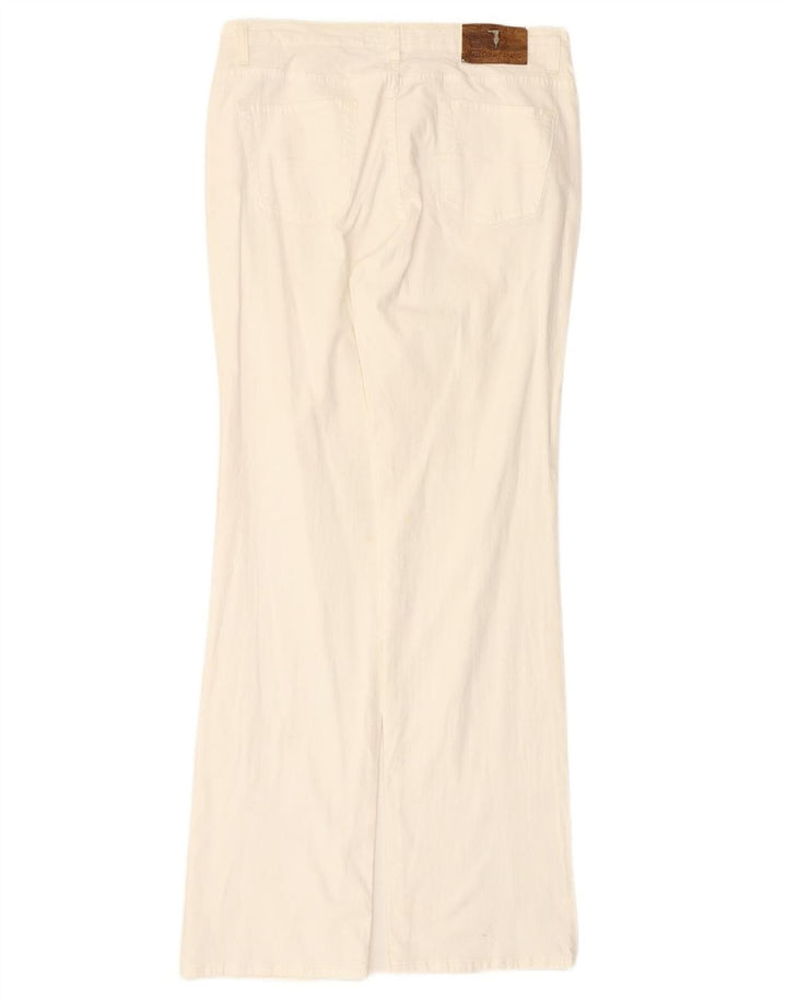 Calça masculina reta casual TRUSSARDI IT 47 pequena W31 L33 algodão branco