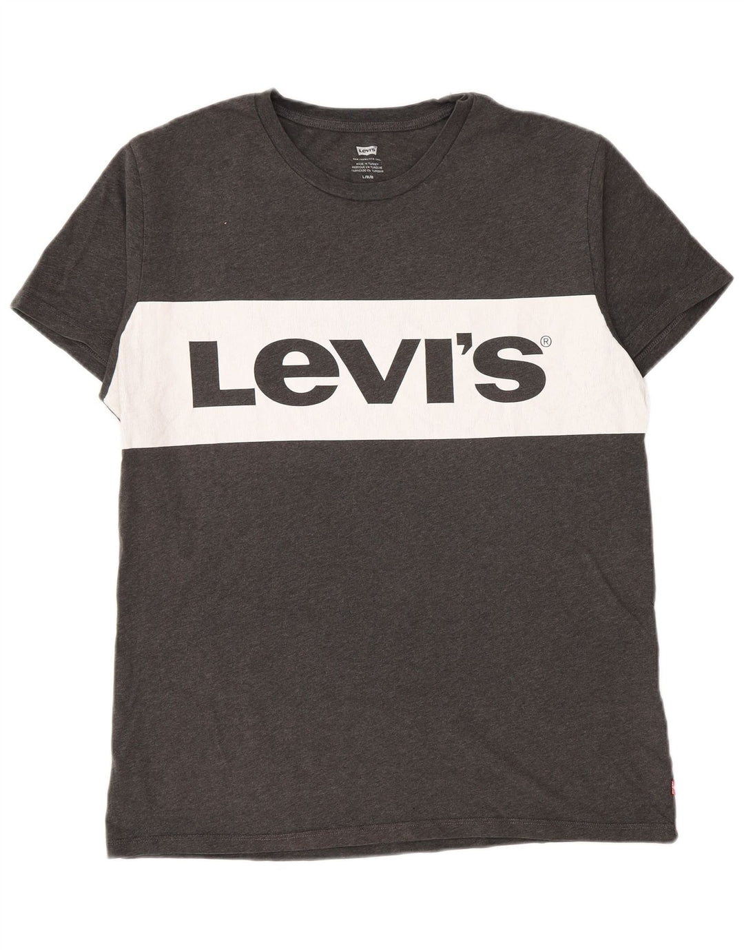 Camiseta gráfica masculina Levi's Top grande cinza colorblock algodão