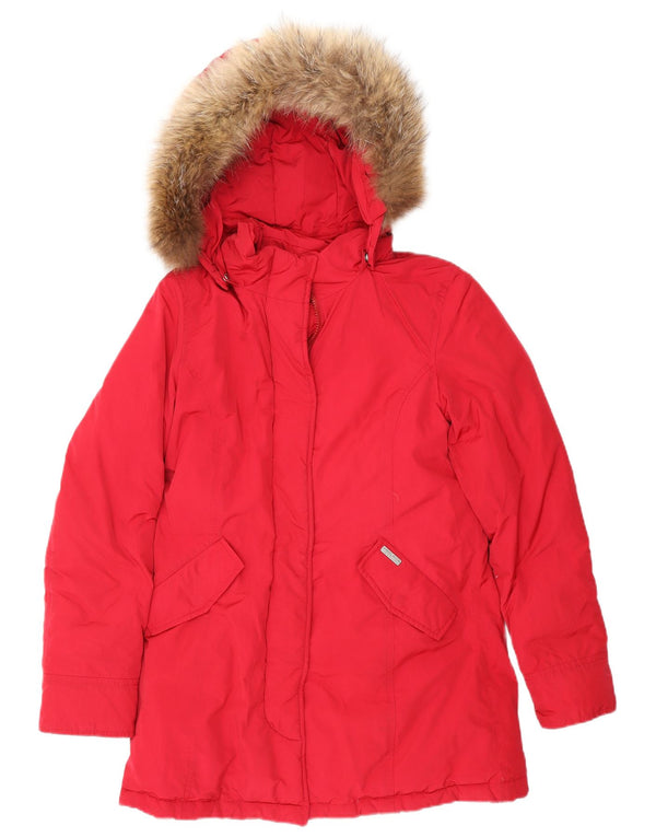 Casaco corta-vento com capuz Woolrich para meninas 13-14 anos vermelho