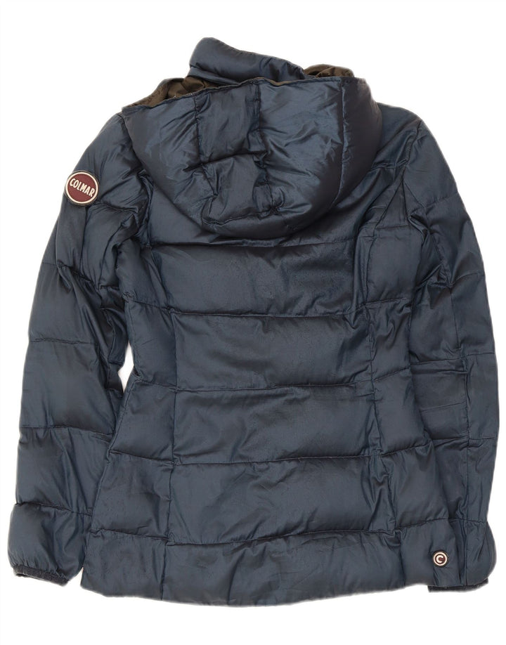 Jaqueta acolchoada com capuz feminino Colmar EU 38 pequeno azul marinho