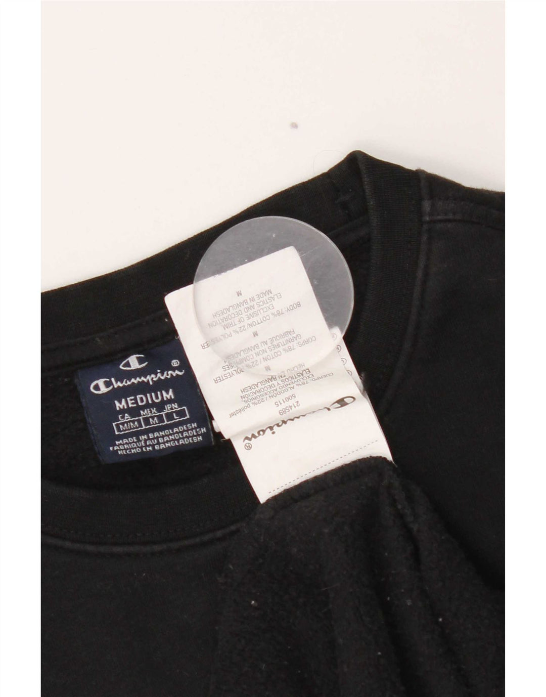 Champion moletom feminino jumper UK 12 médio algodão preto