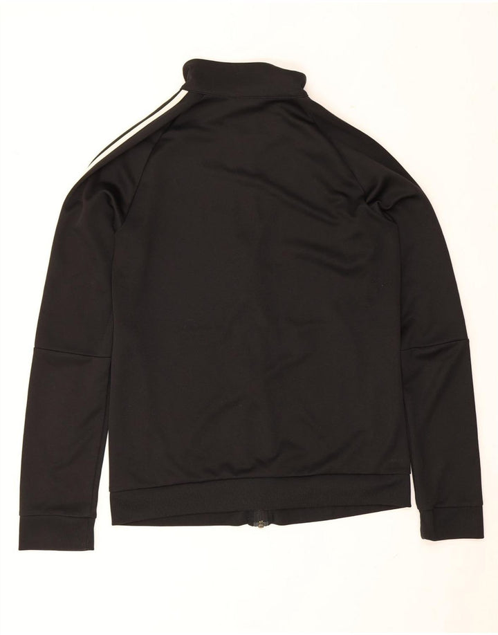Adidas Womens Tracksuit Top Jacket UK 12/14 Médio Preto Poliéster