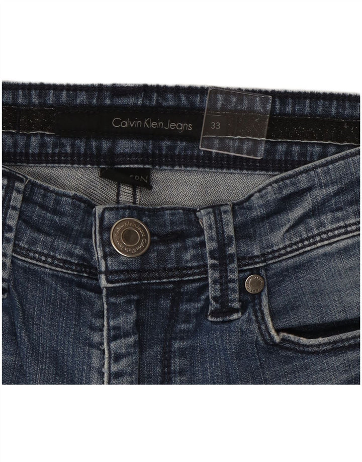 Calça jeans feminina Calvin Klein desgastada bootcut W33 L29 algodão azul