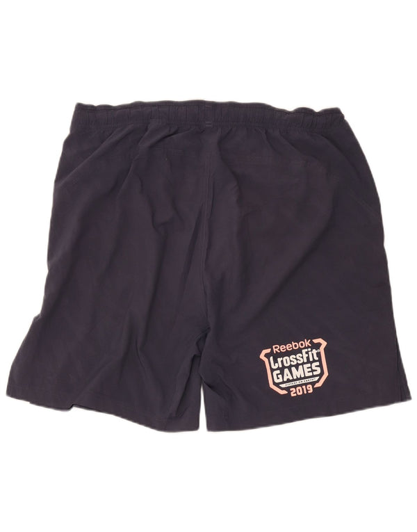 Reebok Mens Speedwick Graphic Sport Shorts Médio Cinza Camuflagem Poliéster
