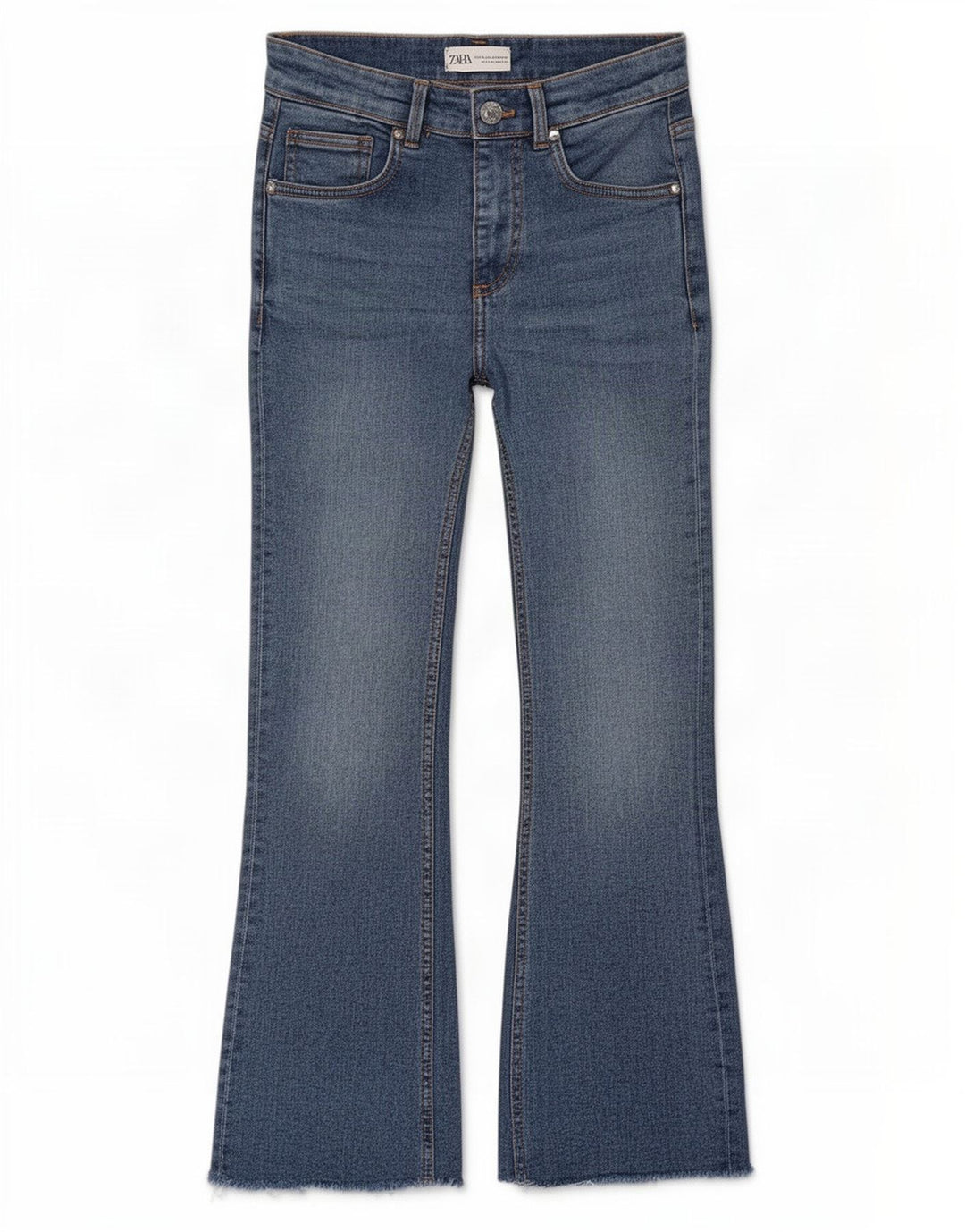 Zara Calça jeans feminina larga EU 36 XS W26 L25 Azul