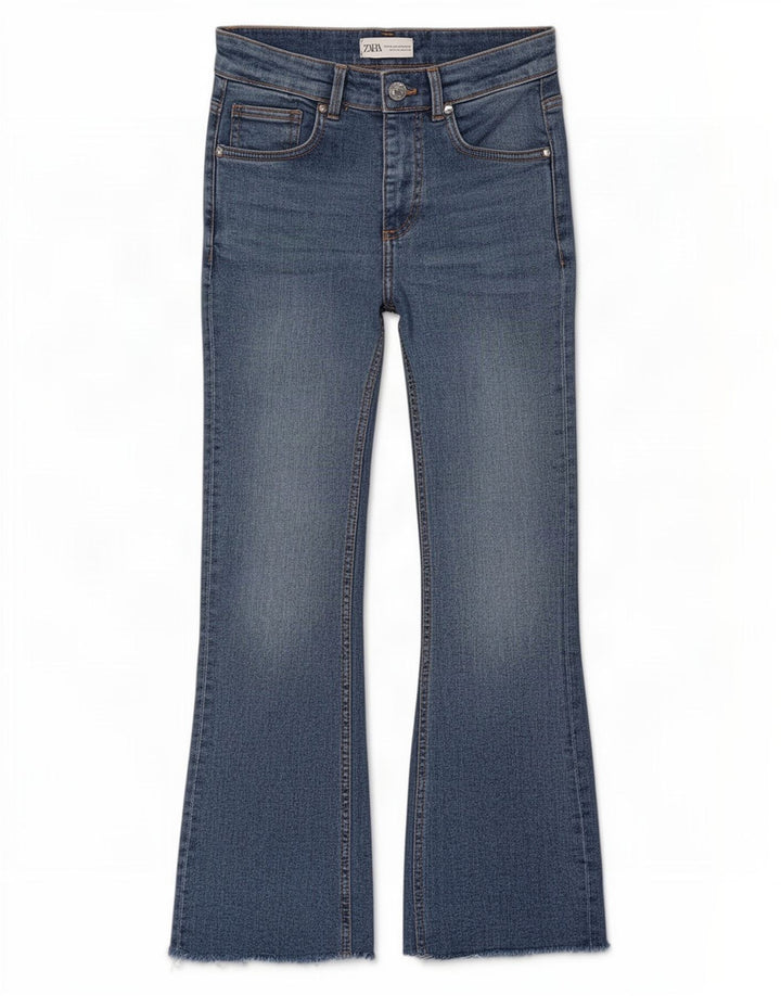 Zara Calça jeans feminina larga EU 36 XS W26 L25 Azul