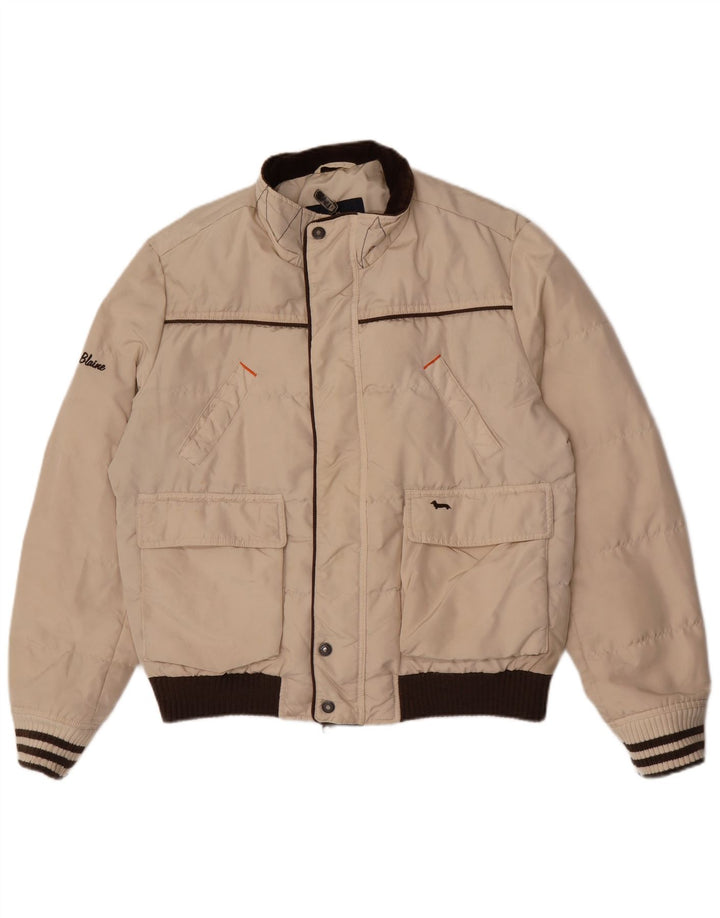 Jaqueta acolchoada masculina Harmont & Blaine UK 44 2XL poliamida colorblock bege