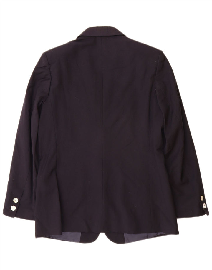Jaqueta blazer feminina de 2 botões Seventy IT 44 lã virgem azul marinho médio