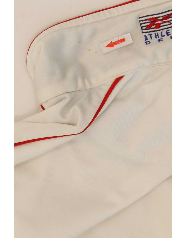 Reebok Mens Tracksuit Top Jacket Grande Branco Colorblock Poliéster