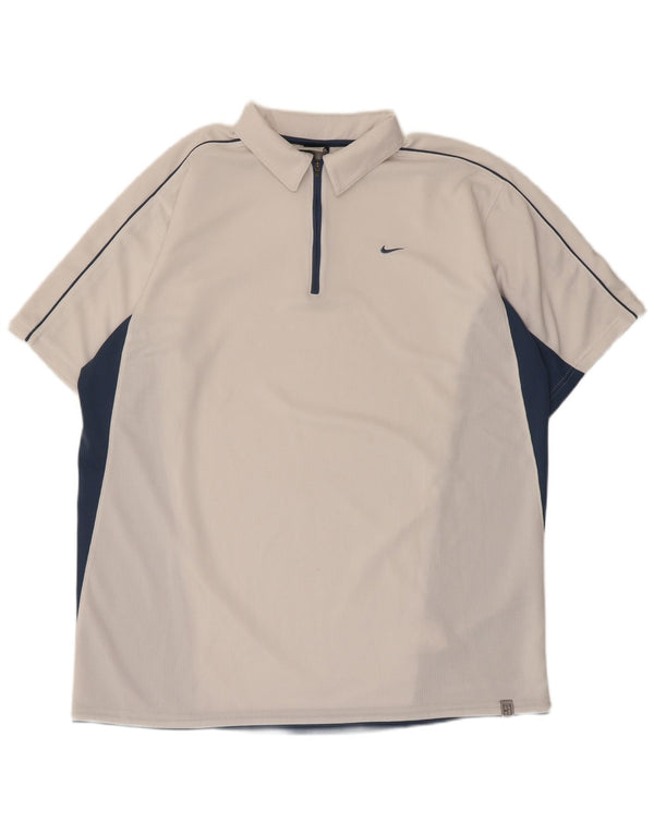 Camisa polo masculina Nike UK 45/47 XL branca colorblock poliéster