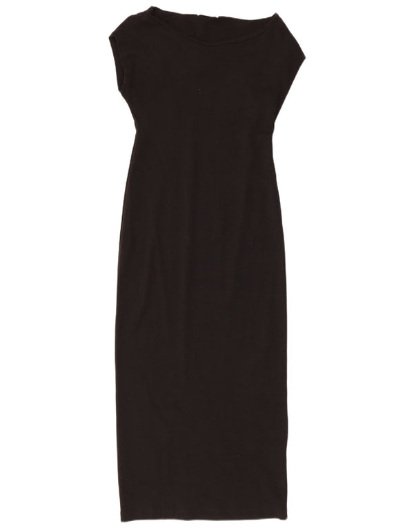 Vestido maxi feminino Zara Reino Unido 14 grande algodão preto