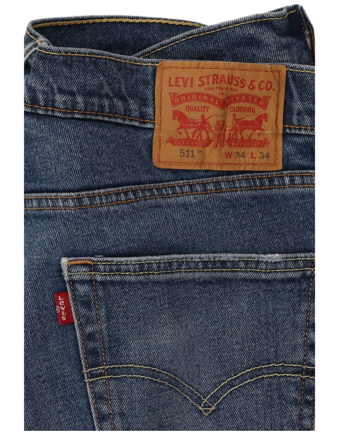 Calça Jeans Levis 511 Slim Masculina W34 L34 Azul Algodão