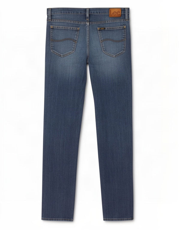 Lee Mens Daren Zip Fly Straight Jeans W34 L34 Azul Algodão