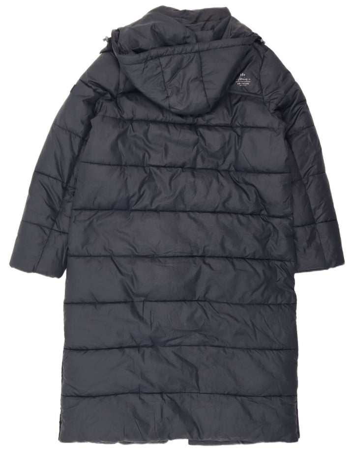 Casaco feminino Joules com capuz e acolchoado de grandes dimensões UK 10 pequeno poliéster azul marinho