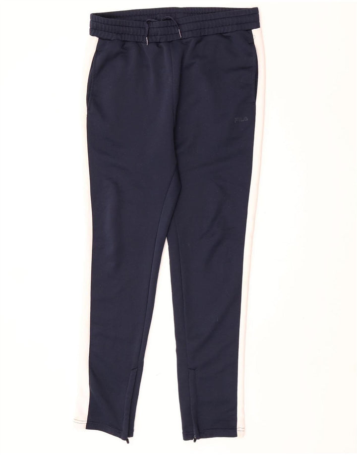 Calça de treino masculina Fila médio azul marinho colorblock poliéster