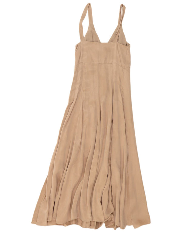 Vestido maxi feminino sem mangas Massimo Dutti EU 34 2XS poliéster bege