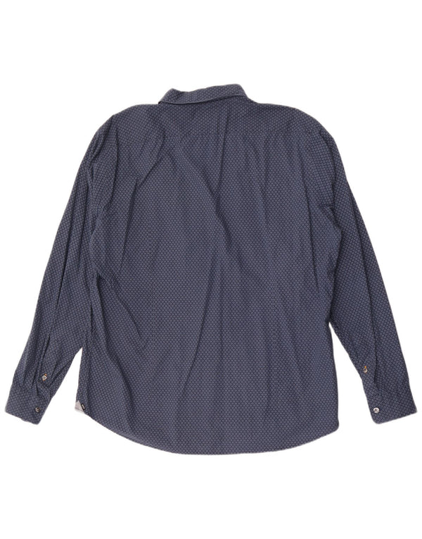 Camisa masculina Hugo Boss XL azul marinho floral algodão