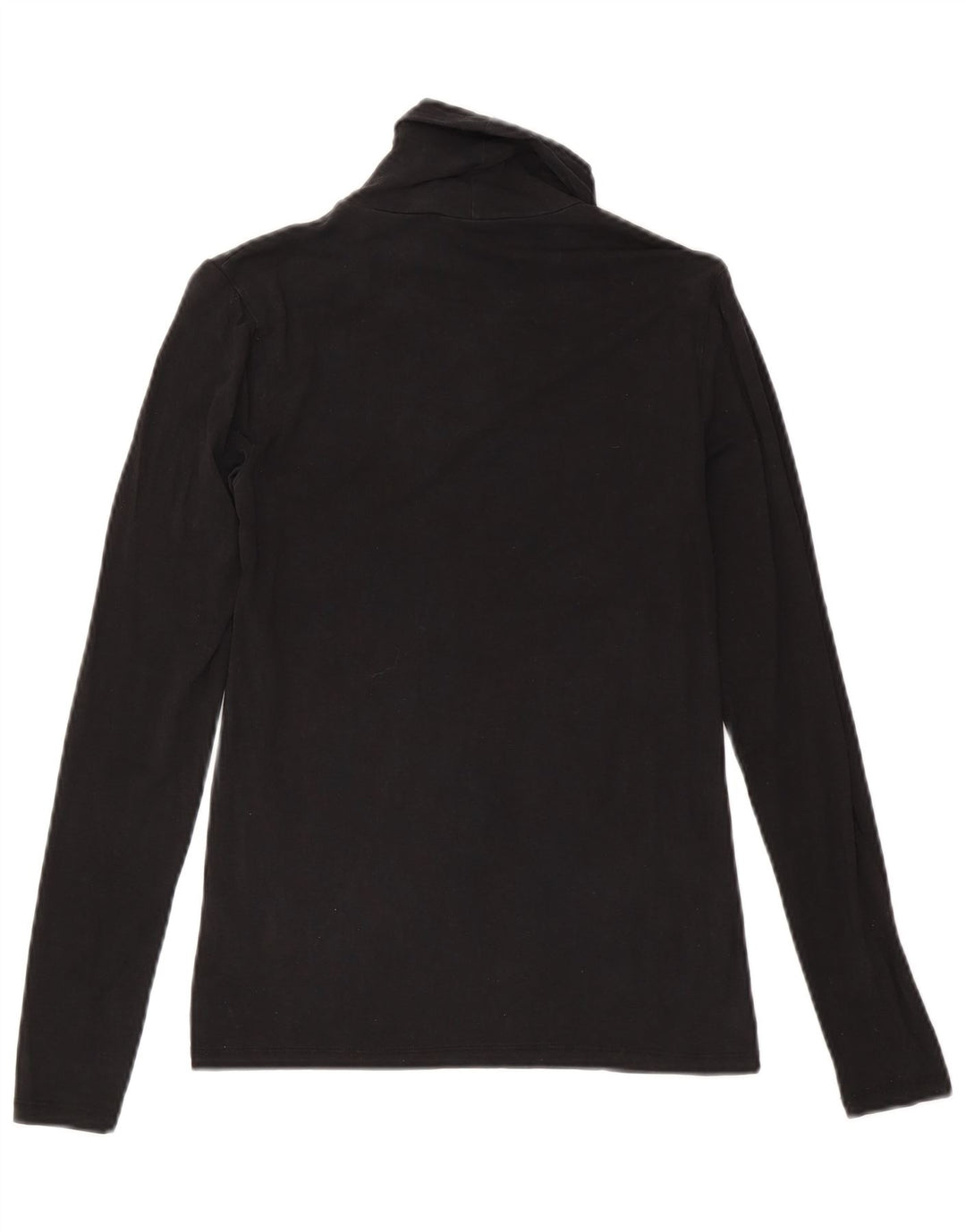 Top feminino Massimo Dutti manga comprida Reino Unido 8 pequeno preto Lyocell