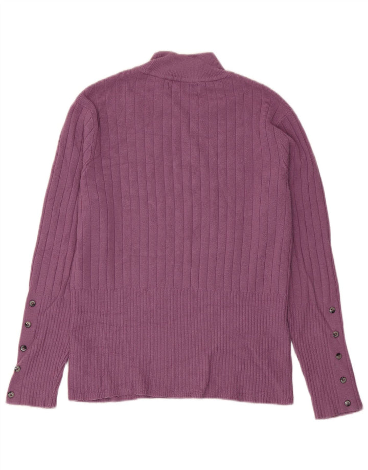 Suéter feminino Marks & Spencer com gola tartaruga Reino Unido 12 médio roxo