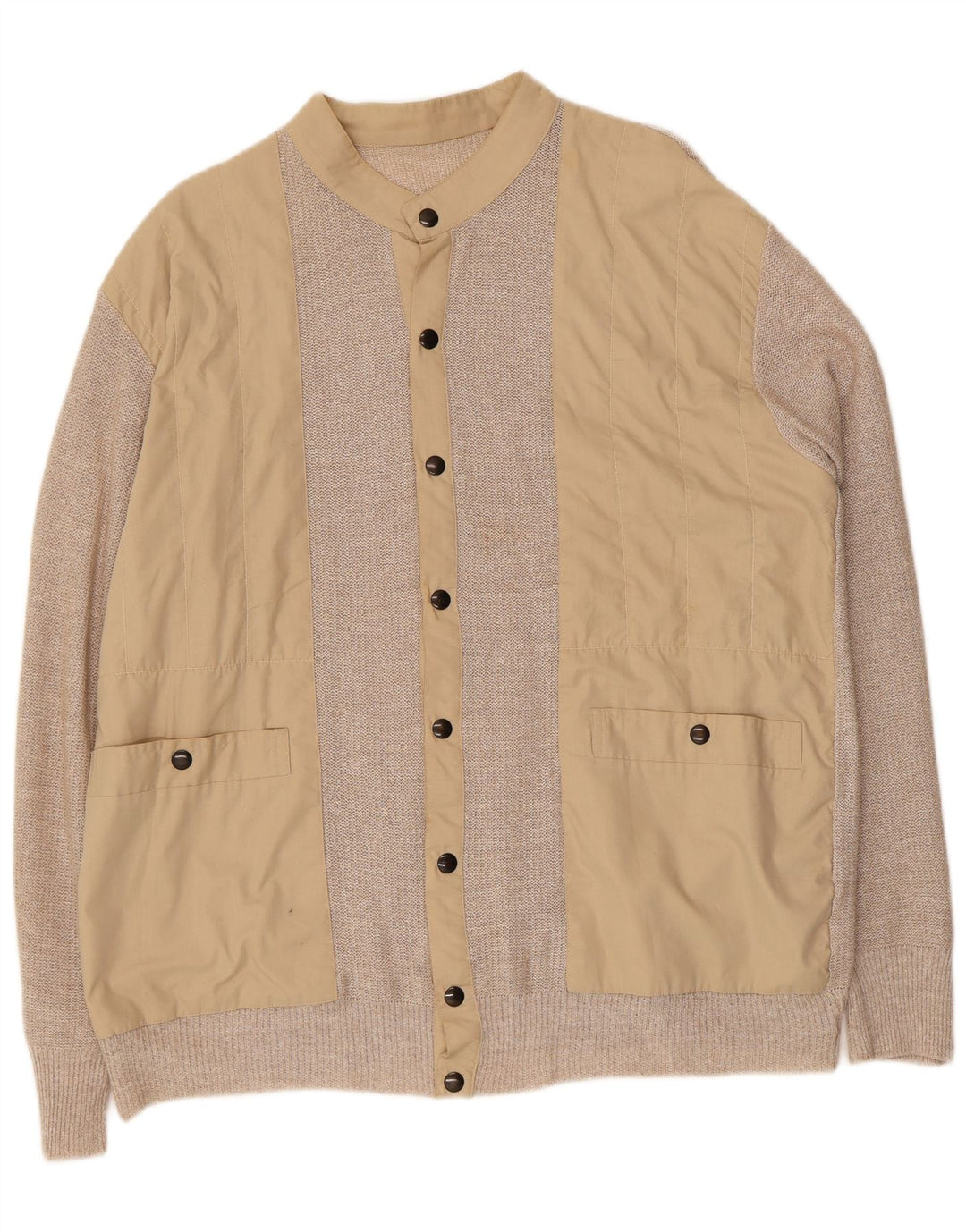Suéter cardigã masculino VINTAGE grande bege